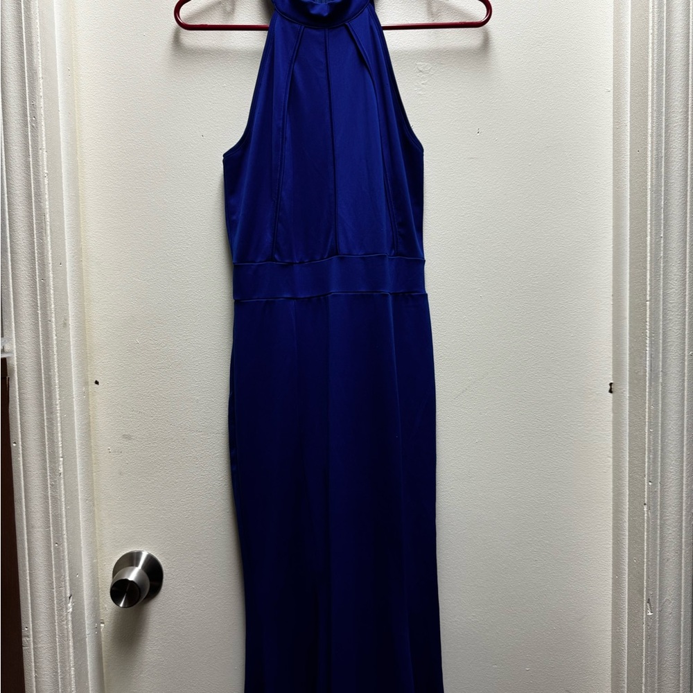 Elegant Blue Halter Jumpsuit